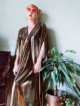 Load image into Gallery viewer, Liquid Gold Slinky Kaftan Midi / Maxi / Kimono
