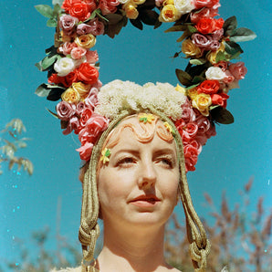 May Queen Midsummer Flower Headdress / Headpiece Green man festival