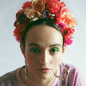 Floral Frida pinks and peaches headdress