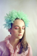 Load image into Gallery viewer, Green Vintage inspired ruffle Pastel Headpiece
