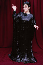 Load image into Gallery viewer, Sheer sequinned Free size Kaftan Maxi Dress UK 6 - 26
