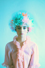 Load image into Gallery viewer, Multicoloured Vintage inspired ruffle Pastel Headpiece
