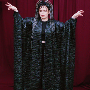 Couture Heavy Rubber/latex effect crochet sequinned Free size Robe UK 6 - 26