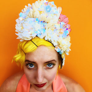 Pastel iridescent Flower headdress