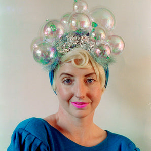 Bubbles iridescent headdress / crown / headpiece / Turban