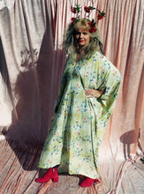 Load image into Gallery viewer, Sweet Florals Printed Springtime Kaftan Dress in Lemon
