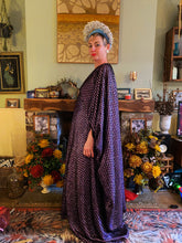 Load image into Gallery viewer, Glitter Pink/lilac and Black Lurex Maxi Kaftan Gown/Dress
