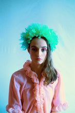 Load image into Gallery viewer, Green Vintage inspired ruffle Pastel Headpiece
