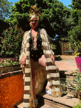 Load image into Gallery viewer, Sequin Fringing Tassel Robe in Gold and Cream
