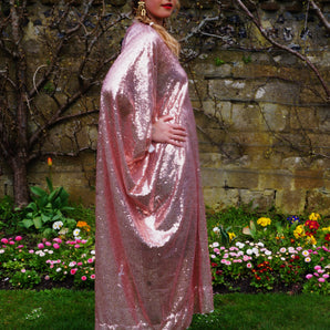 Champagne Blush Sequin Kaftan Dress SAMPLE