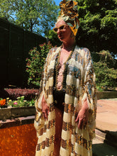 Load image into Gallery viewer, Sequin Fringing Tassel Robe in Gold and Cream
