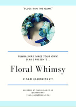 Load image into Gallery viewer, &quot;Floral Whimsy&quot; &#39;Blues Run the Game&#39; Vintage Floral Headdress Kit and Tutorial
