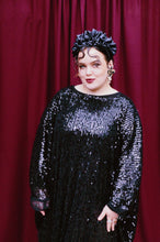 Load image into Gallery viewer, Sheer sequinned Free size Kaftan Maxi Dress UK 6 - 26
