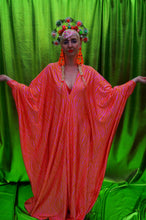 Load image into Gallery viewer, Pink and Orange print kaftan Gown
