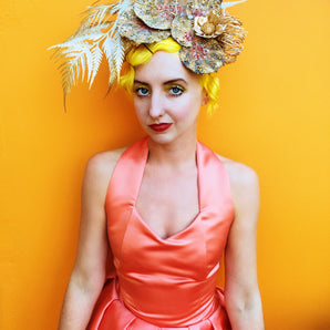 Gold Metallic flower headpiece