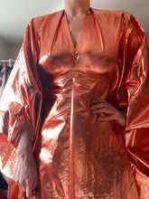 Load image into Gallery viewer, Shiny Foil Lamé Metallic Kaftan Dress -Copper
