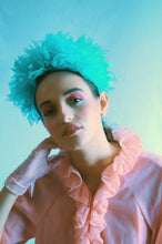 Load image into Gallery viewer, Blue Vintage inspired ruffle Pastel Headpiece

