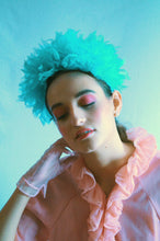 Load image into Gallery viewer, Blue Vintage inspired ruffle Pastel Headpiece
