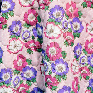 Purple Flower Power 60s quilted Kaftan Dress Size 8 - 26 UK