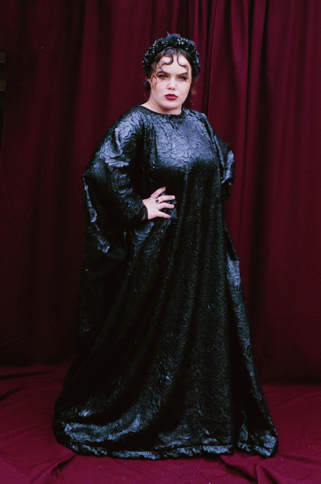 Rose Textured Free size Kaftan Maxi or Mini Dress UK 6 - 26