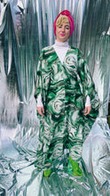 Load image into Gallery viewer, Green Marble Print Lightweight Kaftan Gown
