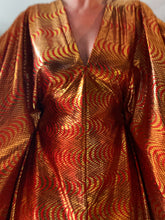 Load image into Gallery viewer, Bronze Gold and Red Glitter Kaftan Gown/Dress
