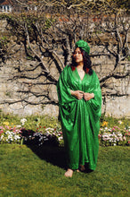 Load image into Gallery viewer, Apple Green Sequin Kaftan Dress

