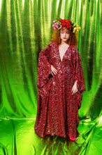 Load image into Gallery viewer, Red and multicoloured Sequin Kaftan Gown
