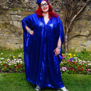 Royal Blue Sequin Kaftan Dress