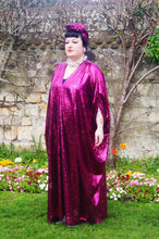 Load image into Gallery viewer, Cerise Pink Sequin Kaftan Dress

