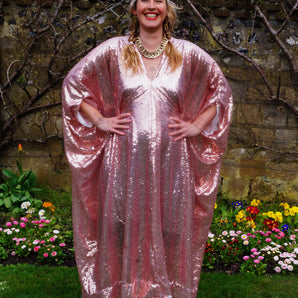 Champagne Blush Sequin Kaftan Dress SAMPLE