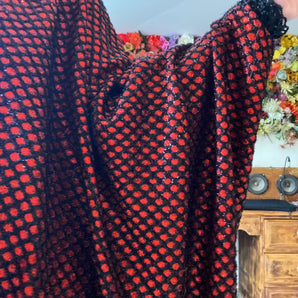 Glitter Red and Black Lurex Maxi Kaftan Gown/Dress