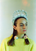 Load image into Gallery viewer, 50s earrings Vintage white sequin Halo Crown
