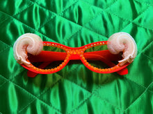Load image into Gallery viewer, Hot Pink and Orange Feather and Jewel encrusted Glasses
