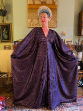 Load image into Gallery viewer, Glitter Pink/lilac and Black Lurex Maxi Kaftan Gown/Dress
