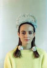 Load image into Gallery viewer, 50s earrings Vintage white sequin Halo Crown
