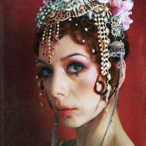 Pearl and Diamonte chain jewel Flower Headdress