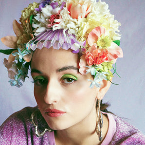 Floral swarovski crystal pastel flower headpiece