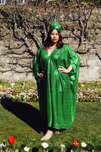 Load image into Gallery viewer, Apple Green Sequin Kaftan Dress
