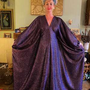 Glitter Pink/lilac and Black Lurex Maxi Kaftan Gown/Dress