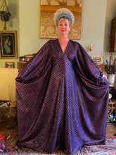 Load image into Gallery viewer, Glitter Pink/lilac and Black Lurex Maxi Kaftan Gown/Dress
