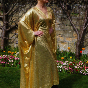 Gold Sequin Kaftan Dress