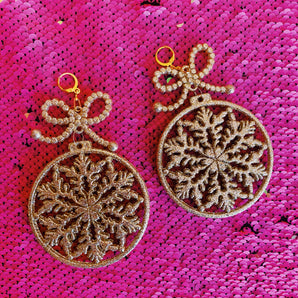 Gold Glitter Bauble Earrings