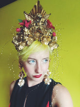 Load image into Gallery viewer, Cherub Angels gold and red Crown
