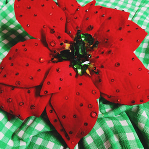 Jewelled Poinsettia Brooch *Order before 18th for Christmas post*