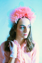 Load image into Gallery viewer, Pink Vintage inspired ruffle Pastel Headpiece
