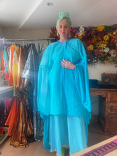 Load image into Gallery viewer, Blue 60s quilted Housecoat Size 8 - 22 UK
