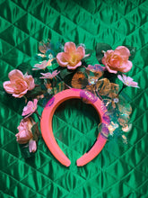 Load image into Gallery viewer, Wildflower Neon Iridescent flowers and peaches Garden Headband
