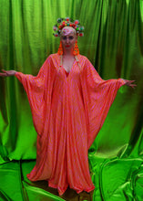 Load image into Gallery viewer, Pink and Orange print kaftan Gown
