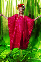 Load image into Gallery viewer, Cerise Pink Tinsel Maxi Dress
